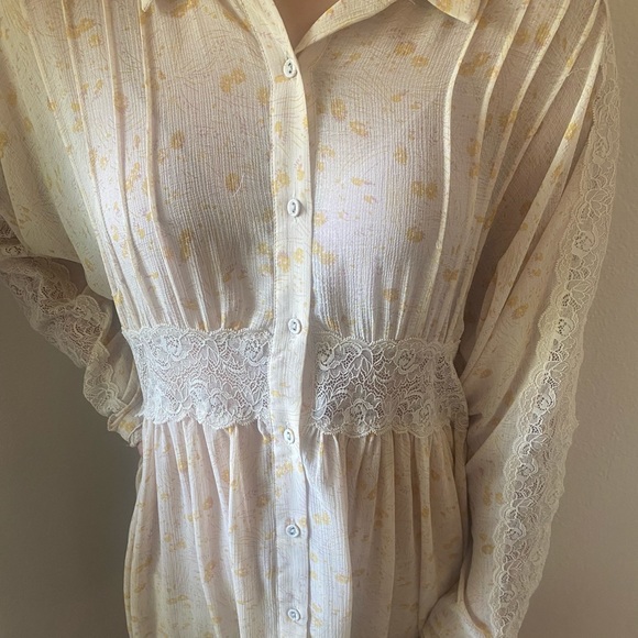 Free People Sheer Romance Mini Dress women’s size small - Picture 6 of 6